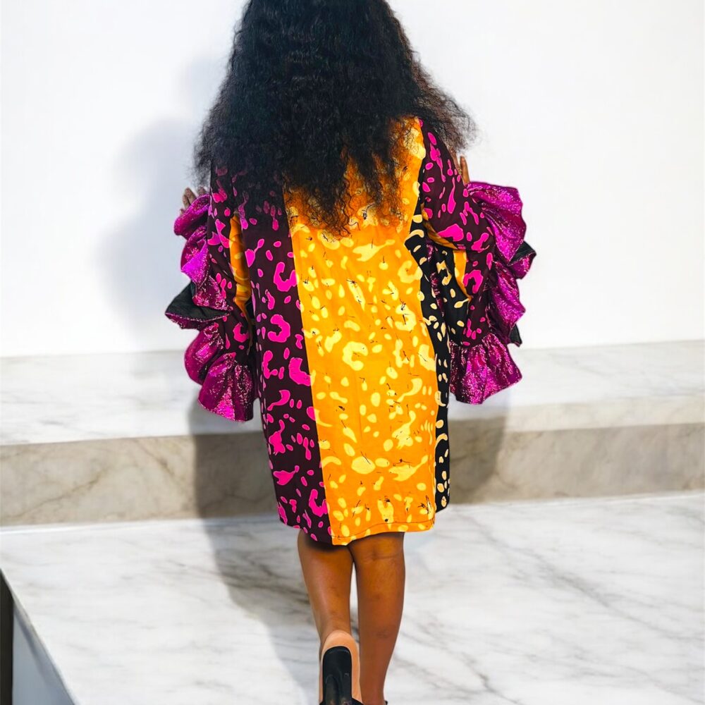 Robe Mini Wax – Manches Froufrous