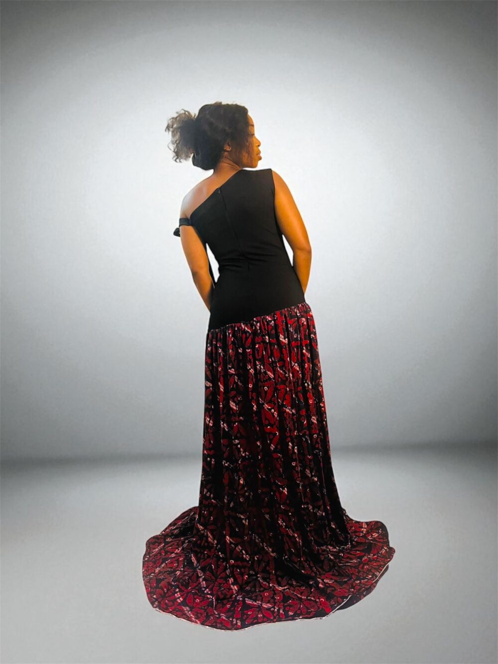 Robe Longue Ovale en Adire