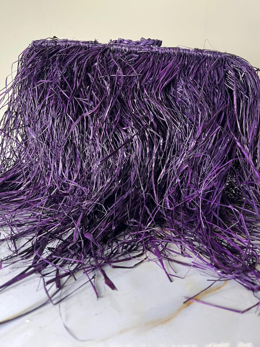 Sac en Raphia- Violet  Jaune Beige