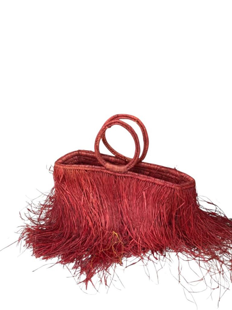 Sac en Raphia Rouge vin